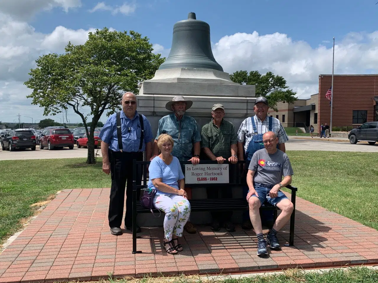 Benches in memory of Roger Hartsook, honor of Emporia High Class of 1962 unveiled