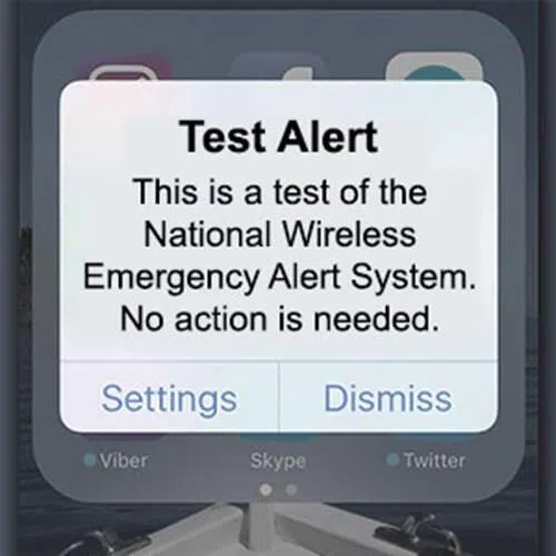 Wireless Emergency Alert test coming Wednesday afternoon