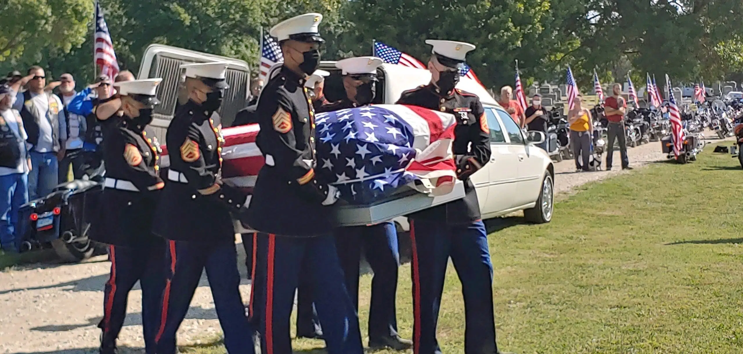 Friends, family and a thankful community attend burial of Marine Corps Private First Class Glenn White Saturday