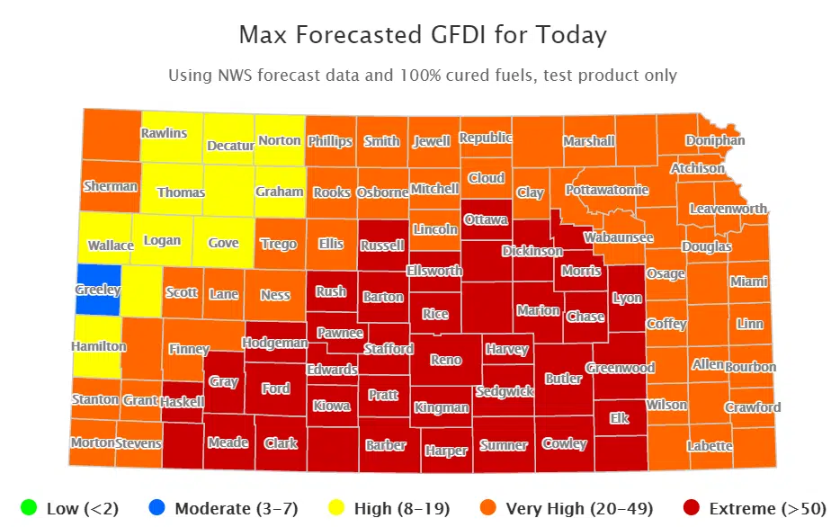 Weather Service warns of high fire danger Sunday