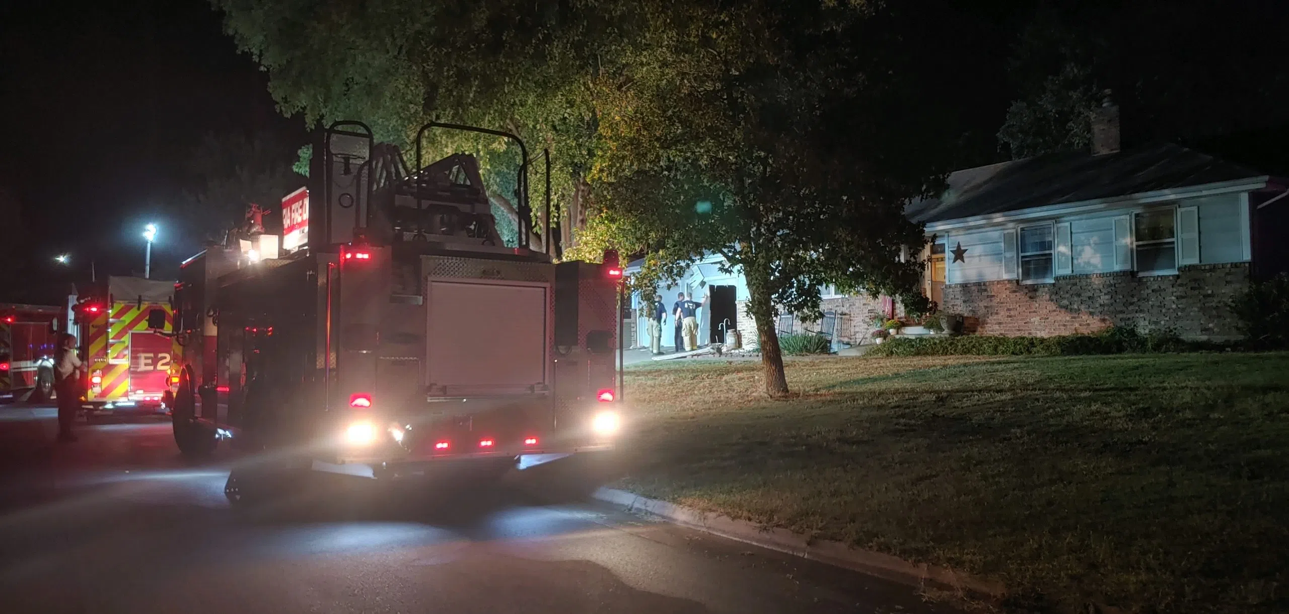 Emporia Fire combats garage fire in West Emporia Monday evening