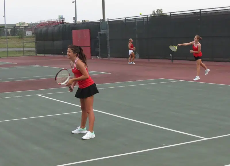 Emporia High girls tennis team plays at Spring Hill