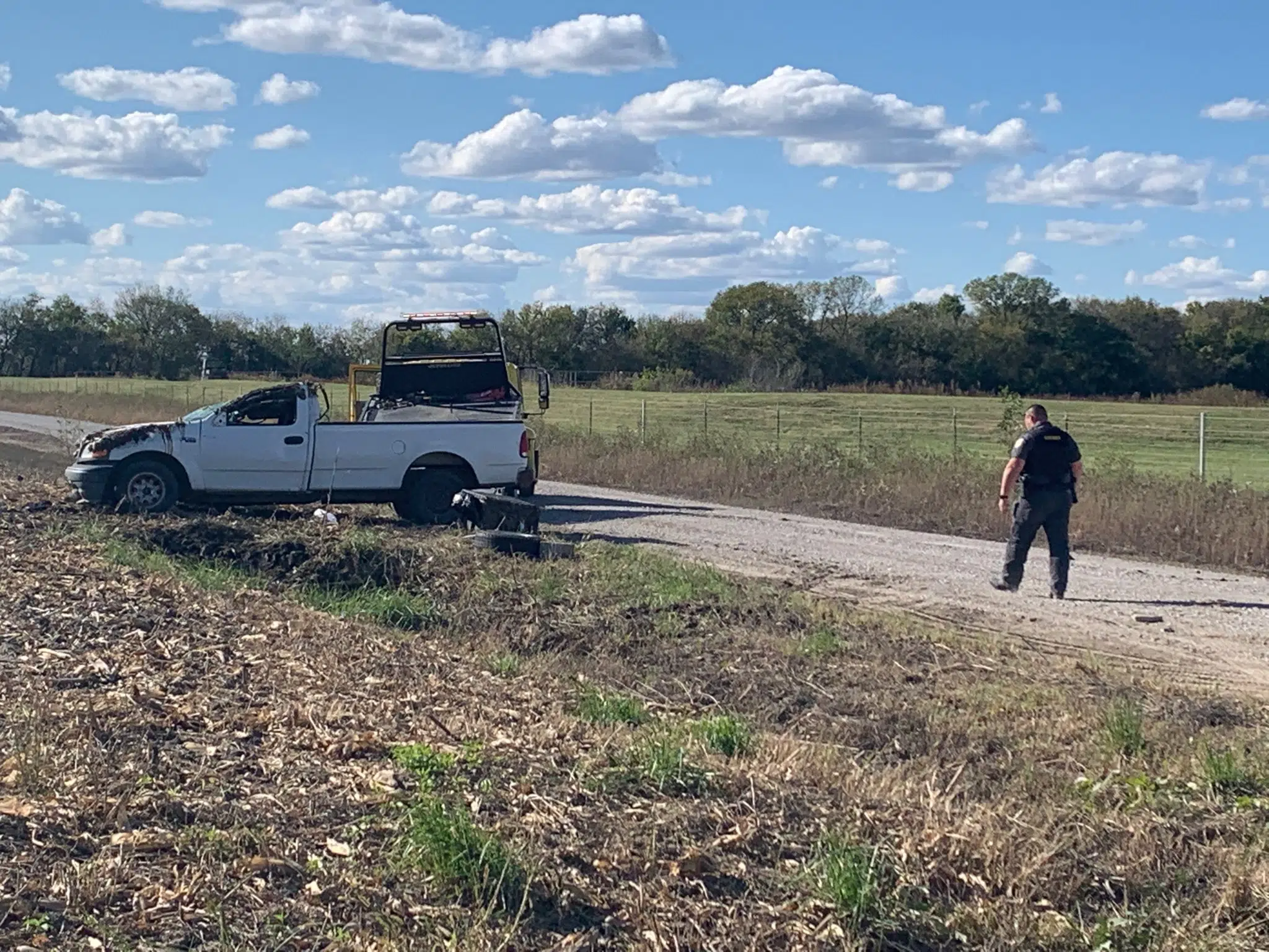 Three people hurt after pickup crash just south of Emporia