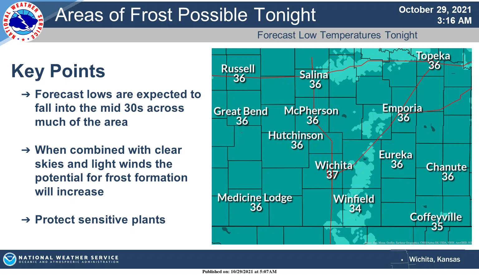 Thursday's wind advisories give way to frost advisories for area counties Saturday morning