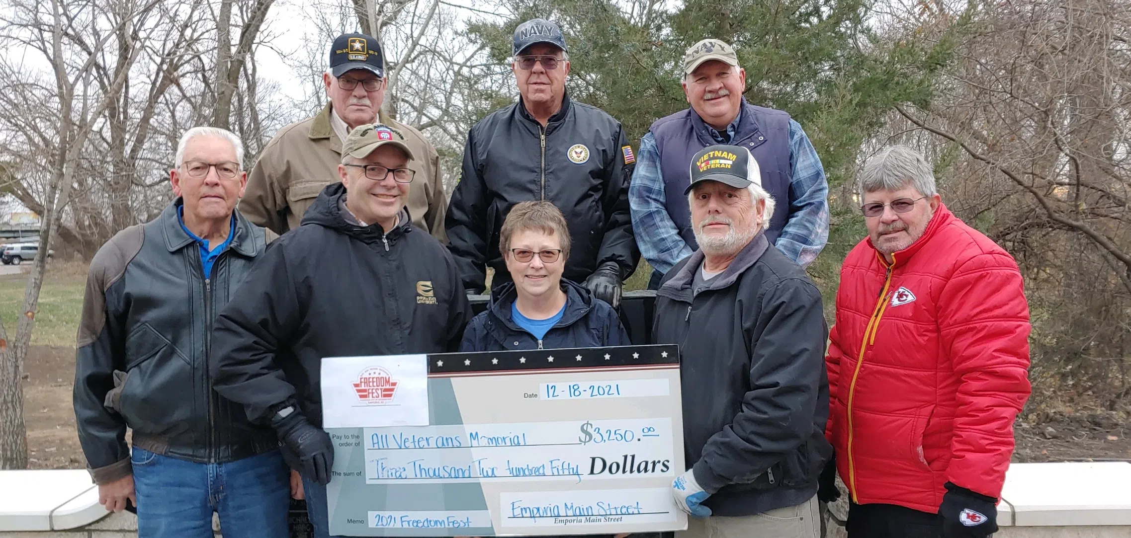 Freedom Fest Committee donates over $3,200 to All Veterans Memorial