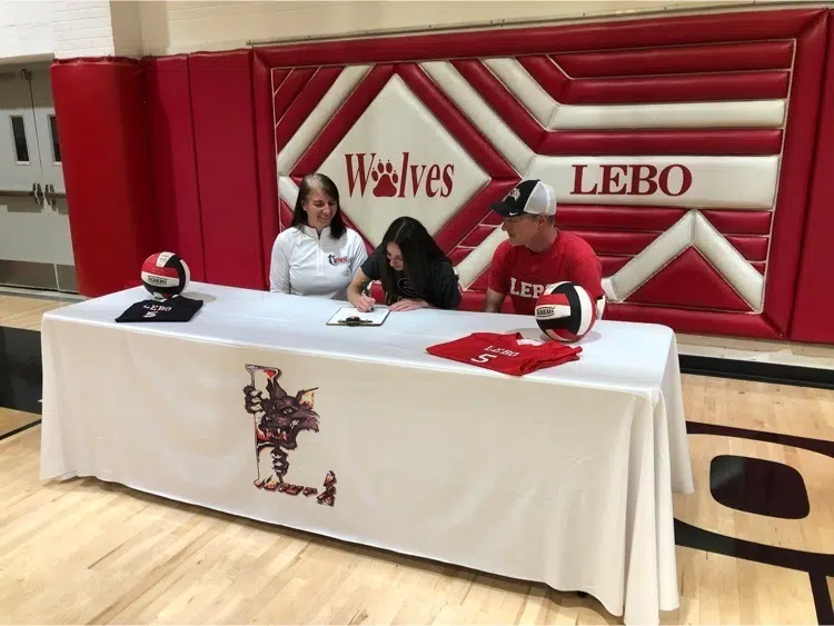 Lebos Abby Peak signs with Emporia State Volleyball team