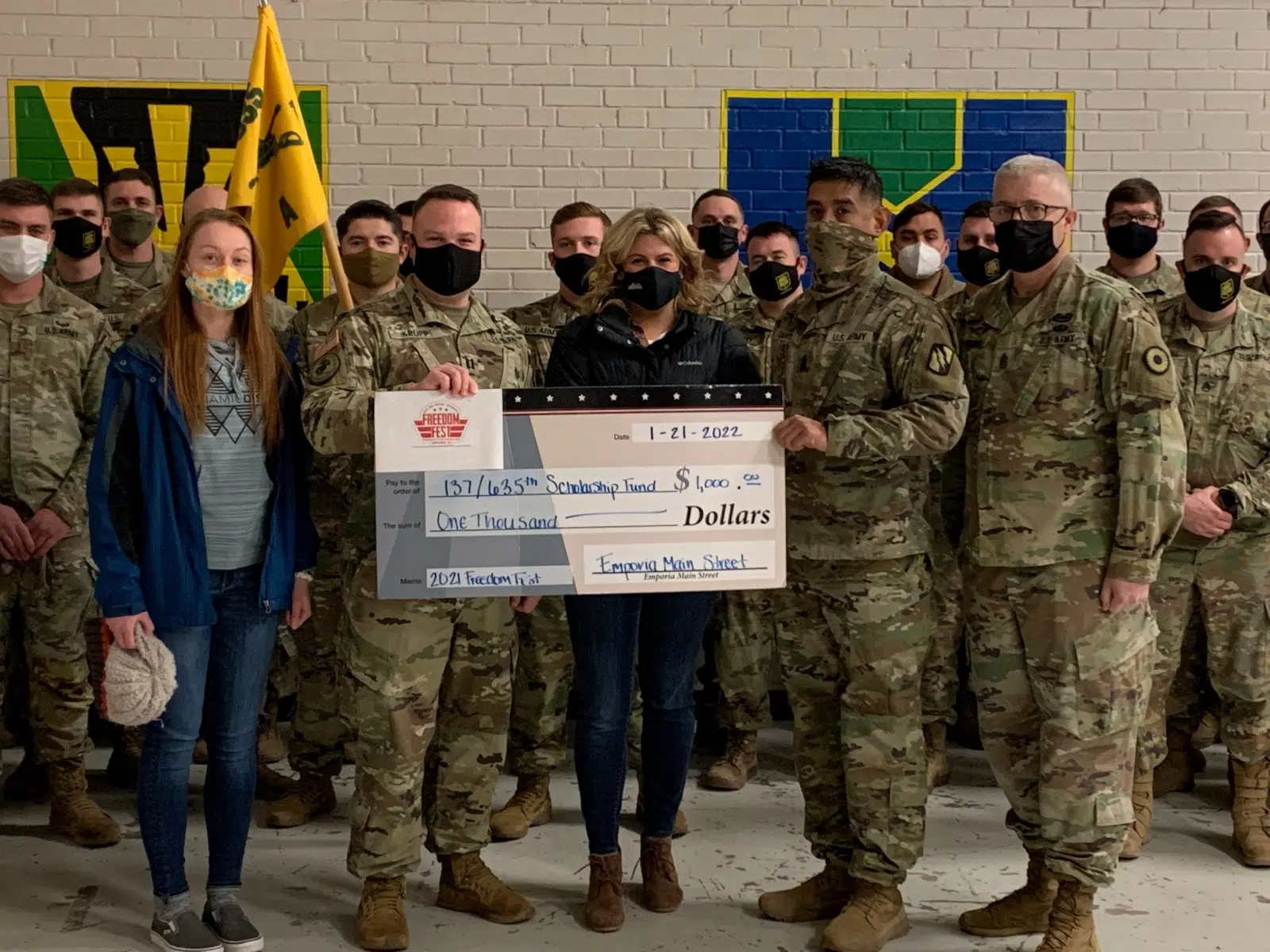 FreedomFest Committee donates $1,000 to 137th/635th Regiment Scholarship Fund