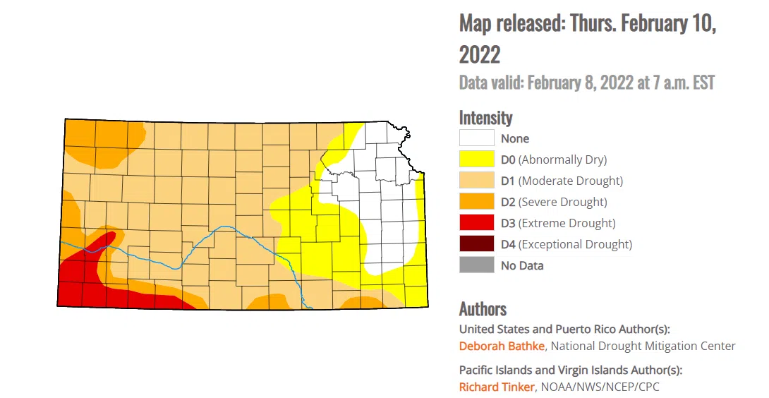 Abnormally dry conditions remain for much of KVOE listening area