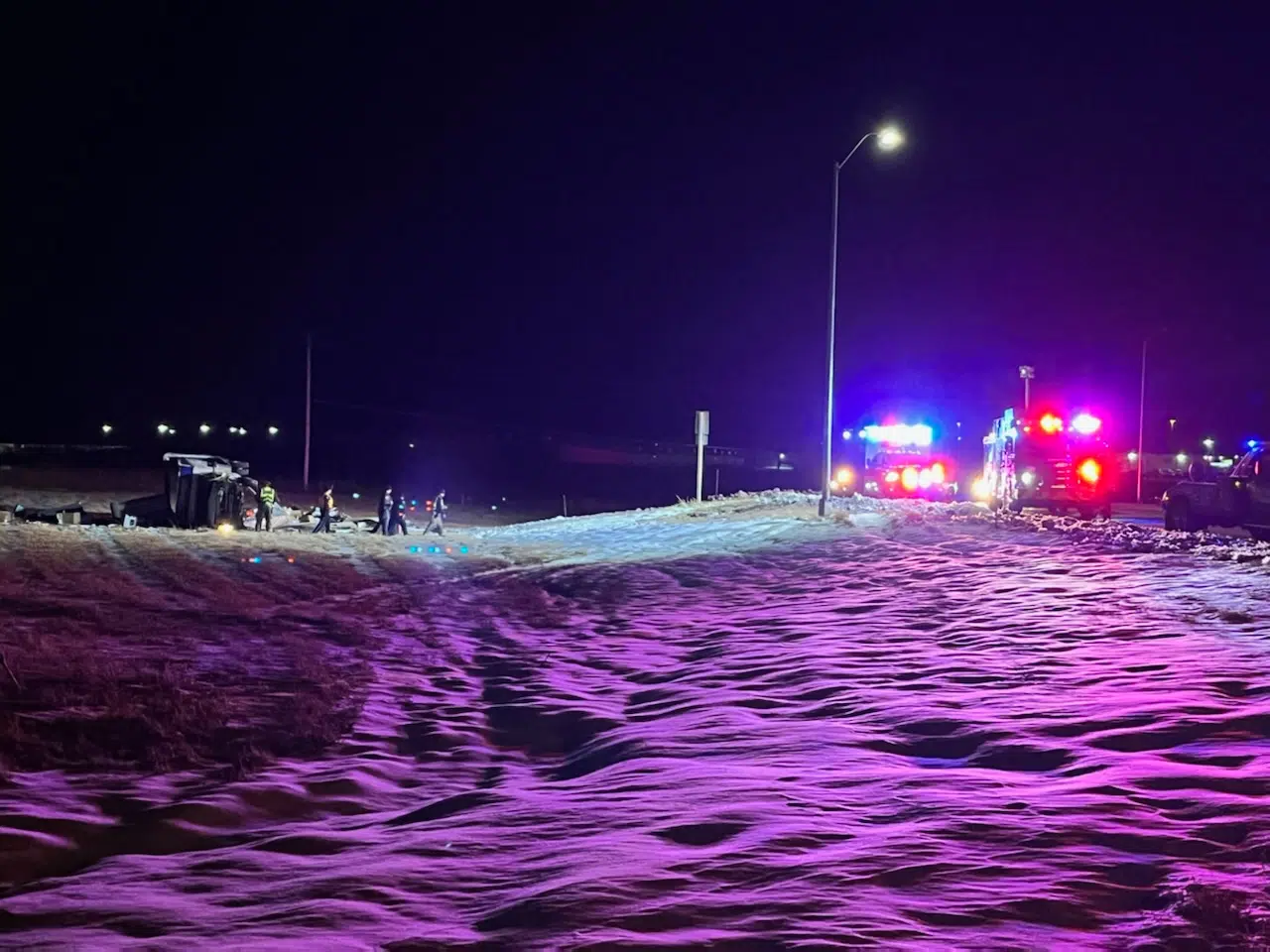 Truck heavily damaged, load dumped in US 50 roundabout crash