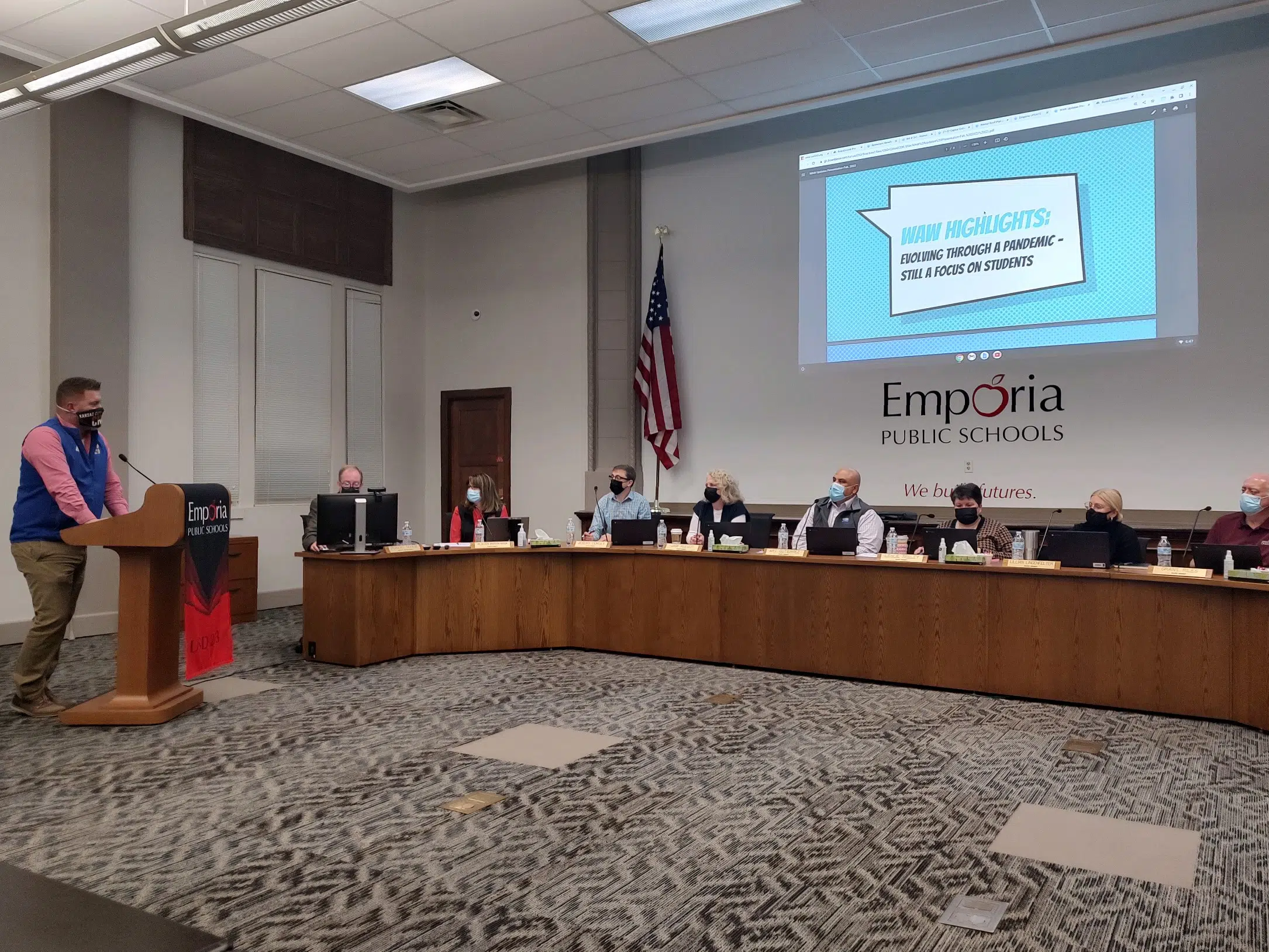 William Allen White Elementary provides latest update on redesign efforts during USD 253 Board of Education meeting Wednesday