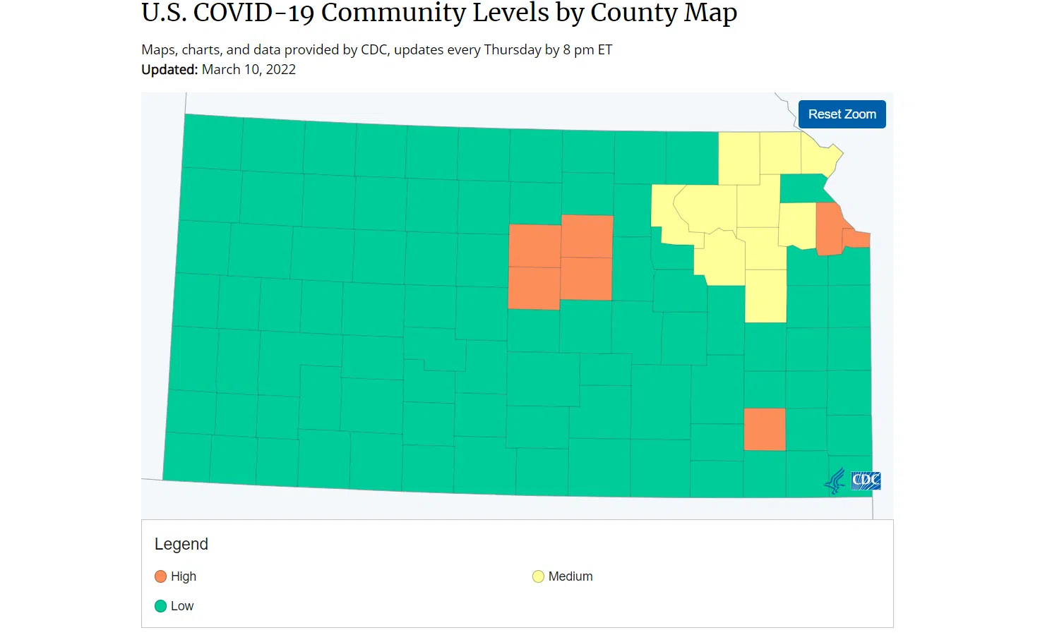 CORONAVIRUS: New CDC online page lets residents check disease level by county