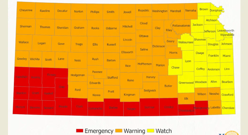 WEATHER: Light to moderate rain comes with entire state now in some drought alert through Kansas Governor's Office