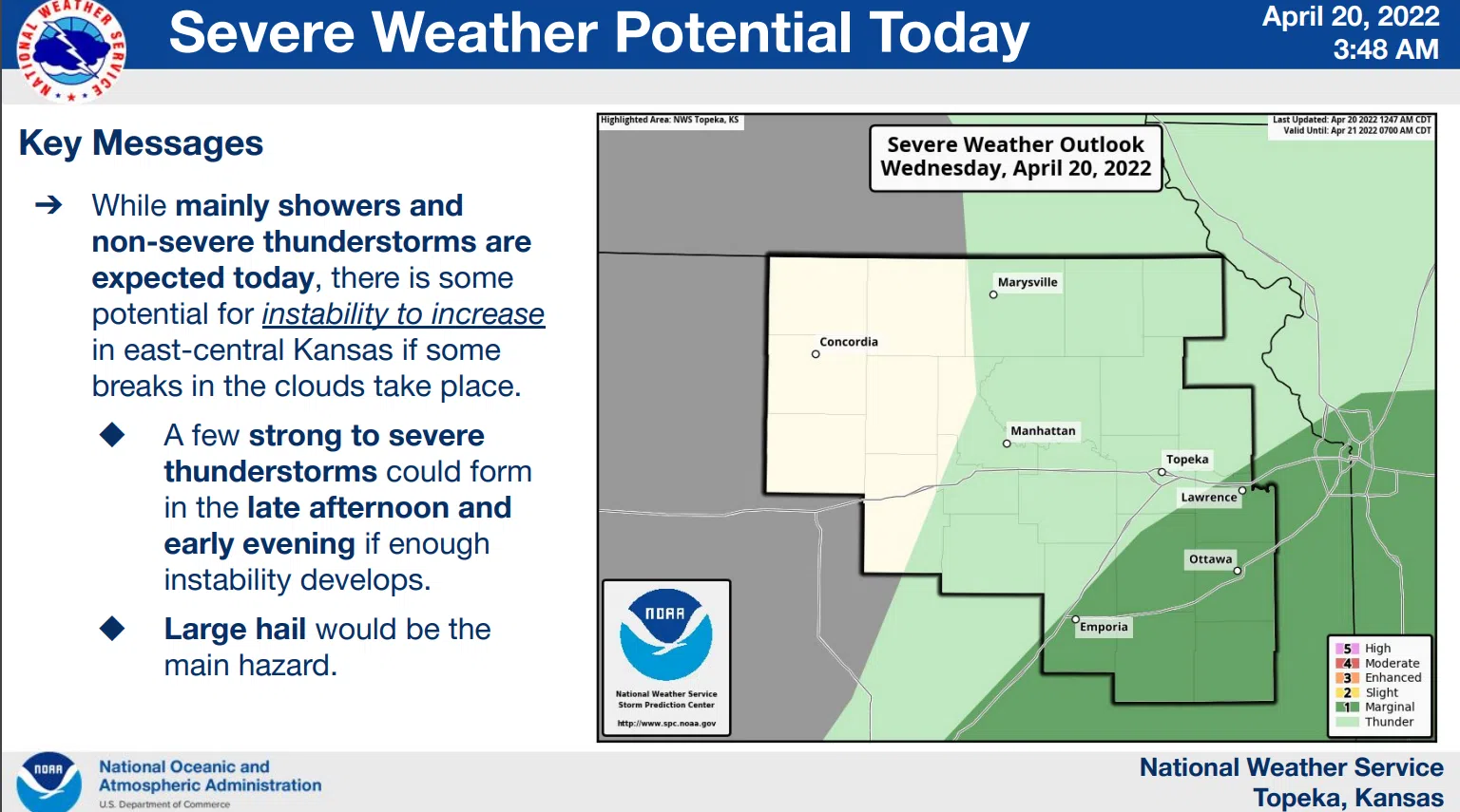 Marginal severe weather risk ahead Wednesday, slight risk in place Thursday