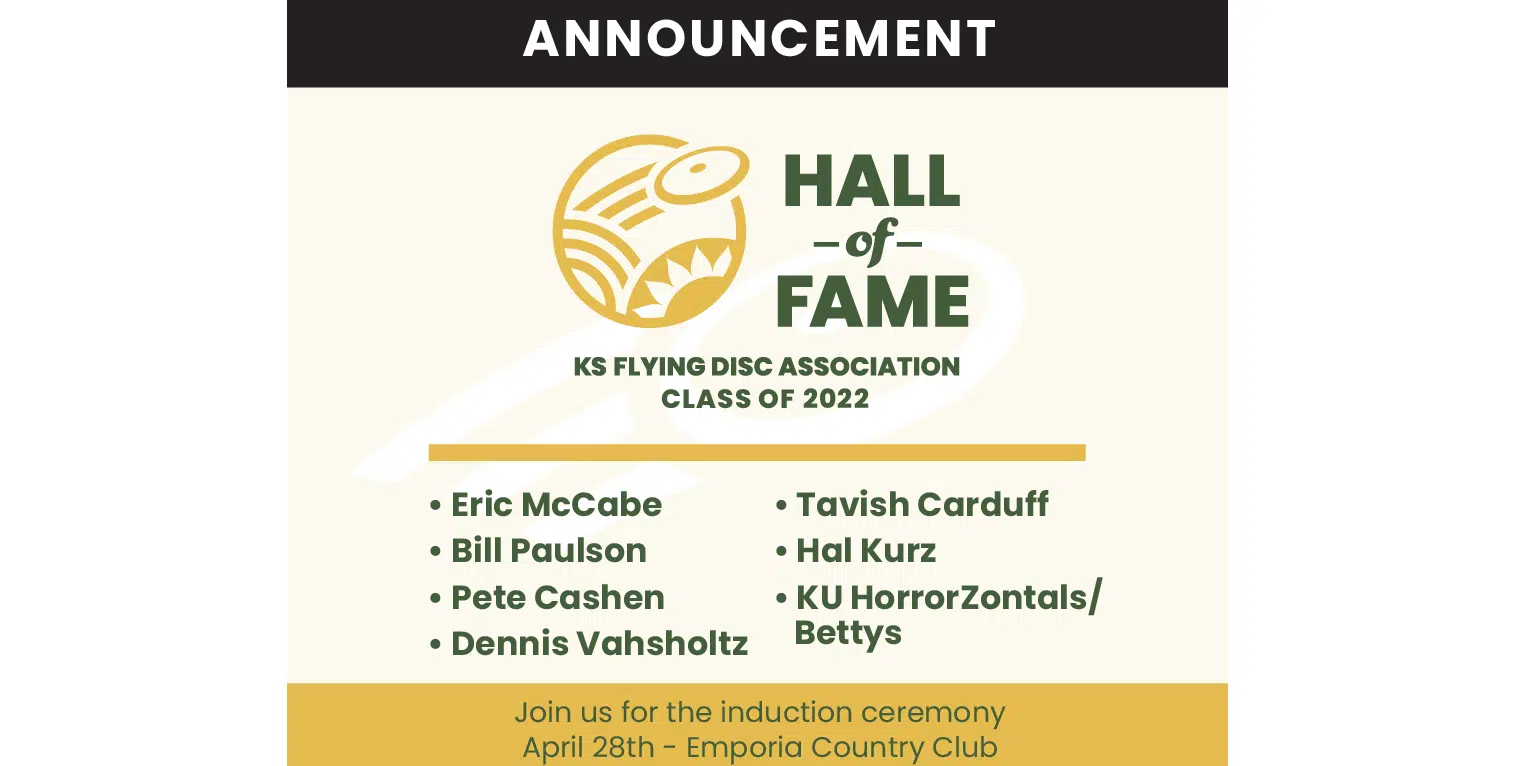 Kansas Flying Disc Association honoring Eric McCabe in inaugural Hall of Fame class