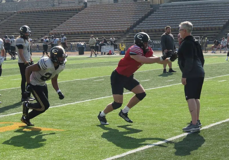 Emporia State football reaches halfway point of spring practices