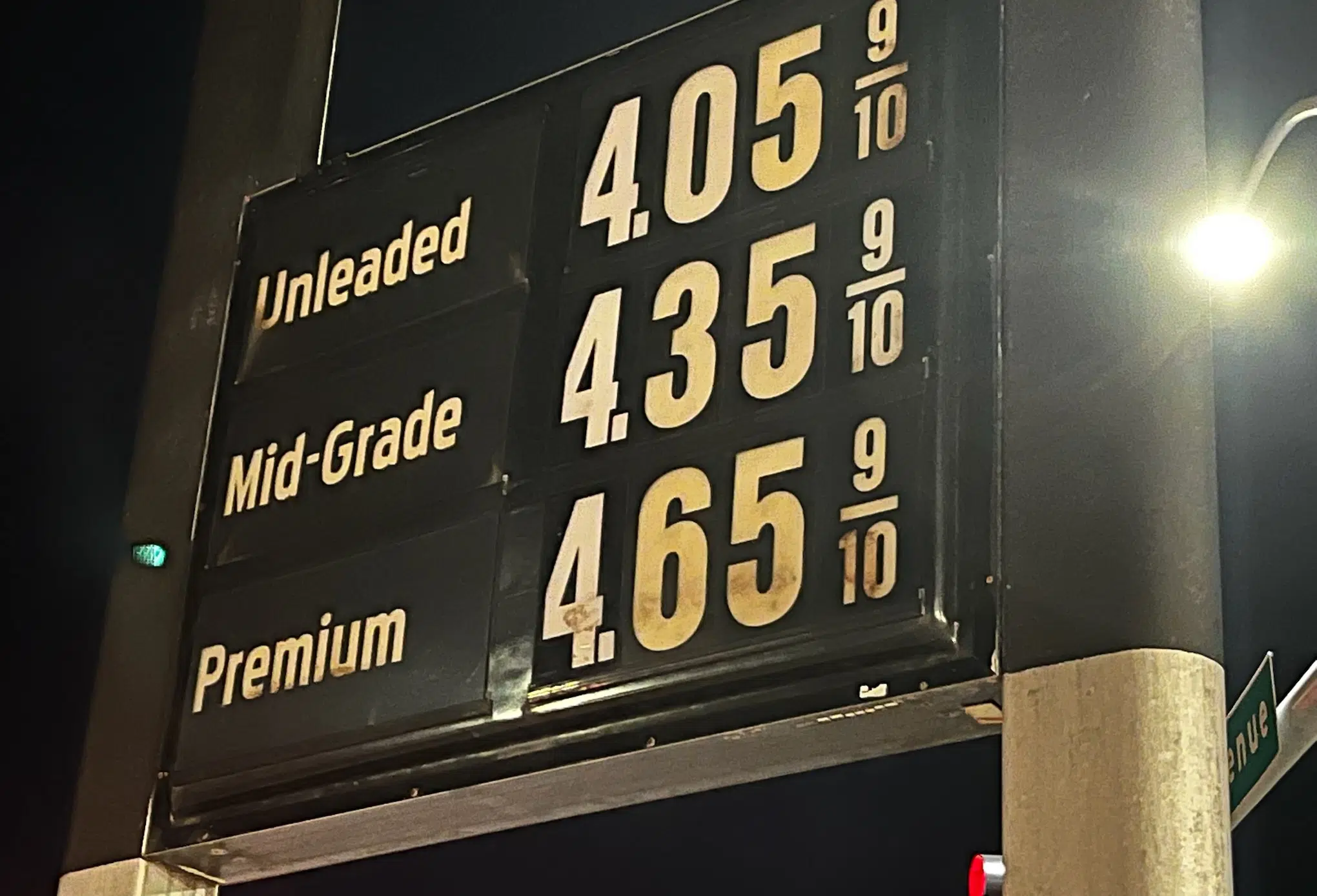 Gas prices going above $4 a gallon areawide