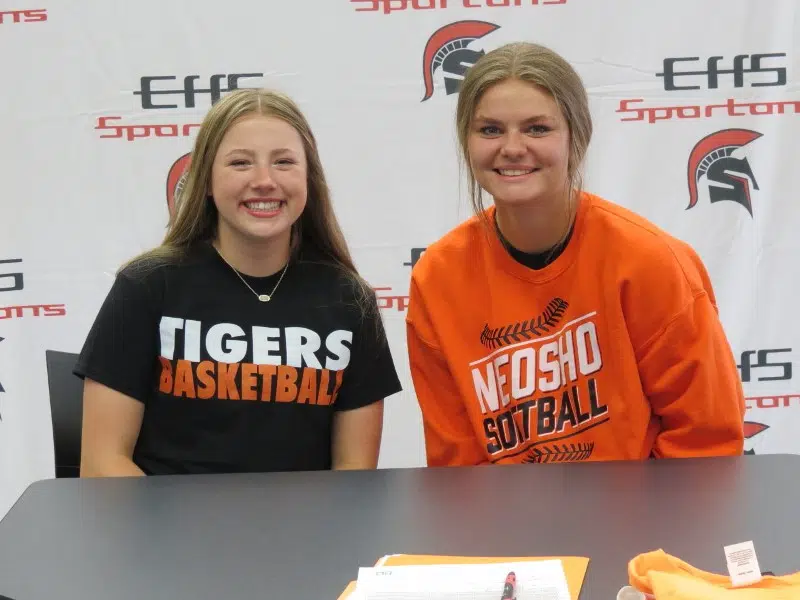 Emporia High Seniors Gracie Gilpin and Caitlyn Meyers sign with colleges