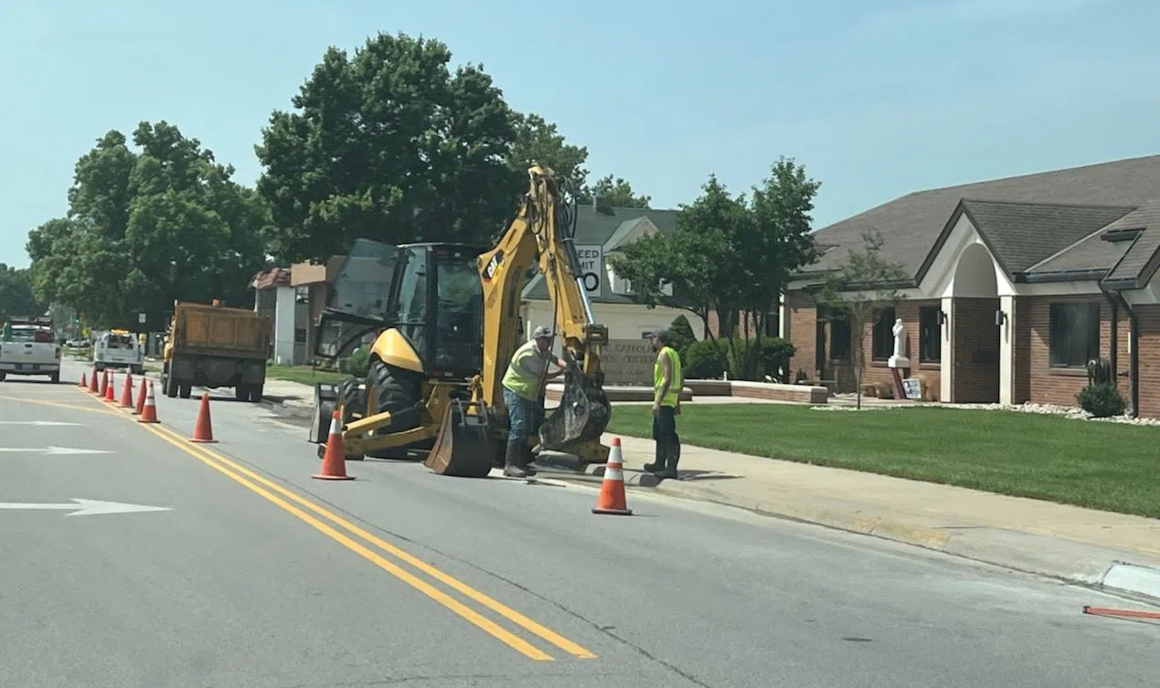 Water line fails outside Emporia State University