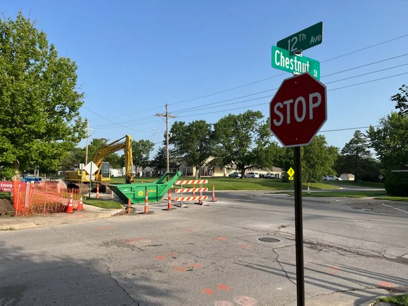 Adjustments coming to Chestnut Street as work continues on replacing West 12th Avenue waterline