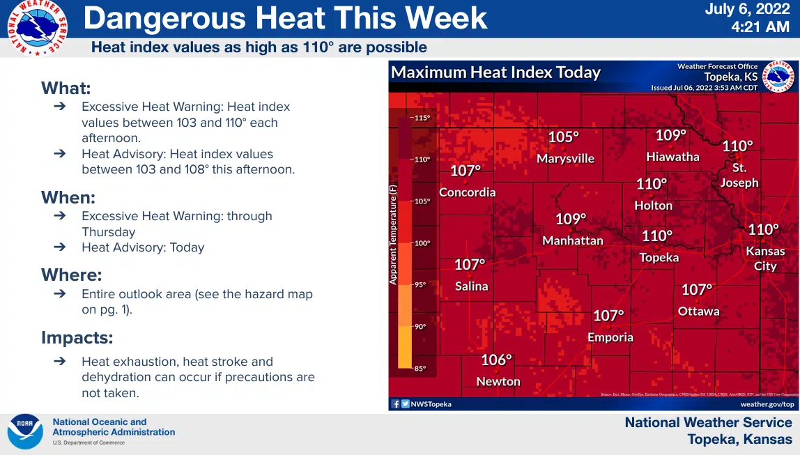 WEATHER: Excessive heat warning continues for Lyon, most surrounding counties