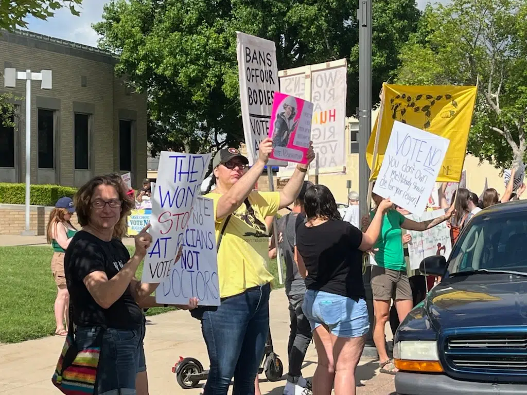 Attendance on Emporia's East Sixth Avenue demonstrates passions on both sides of abortion issue