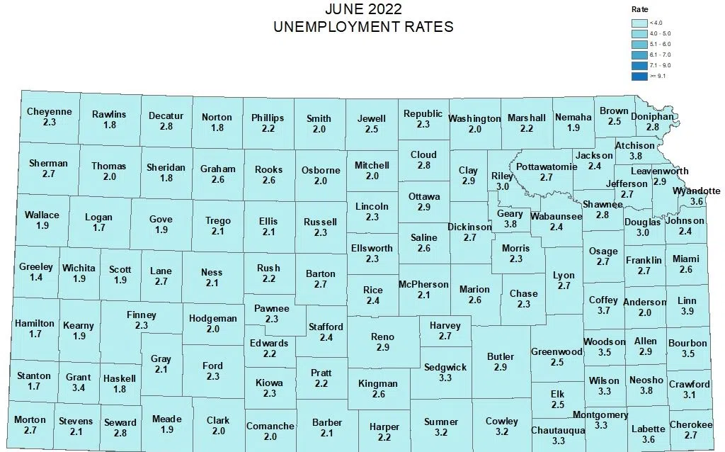 Unemployment rates up across state for month of June