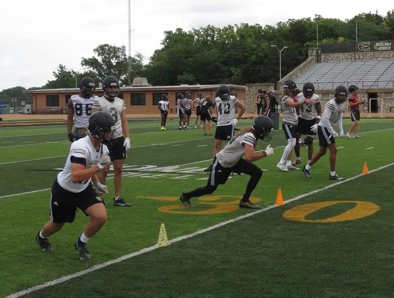 Emporia State football day 3, receiver room loaded