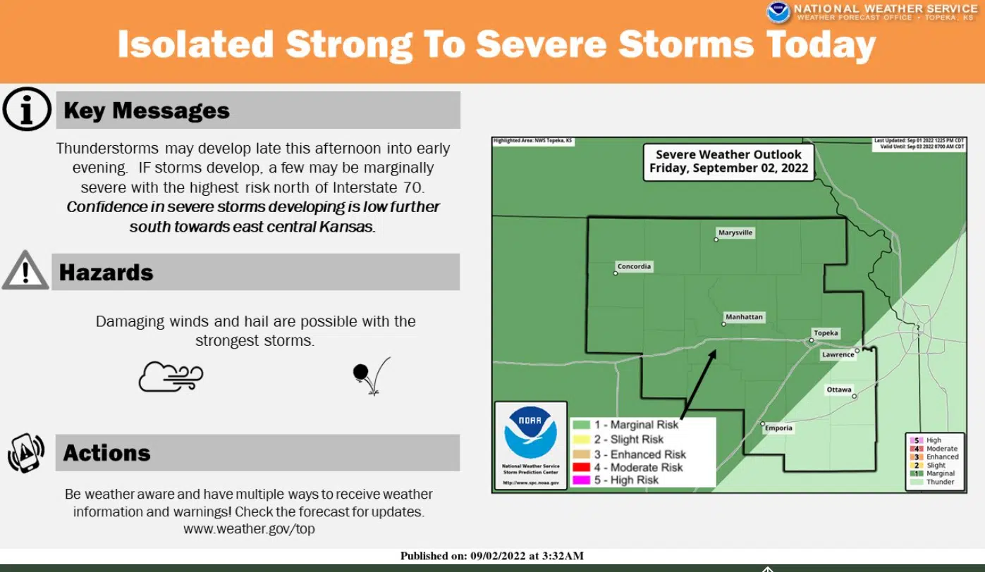 Marginal severe weather risk for wind develops by late Friday night