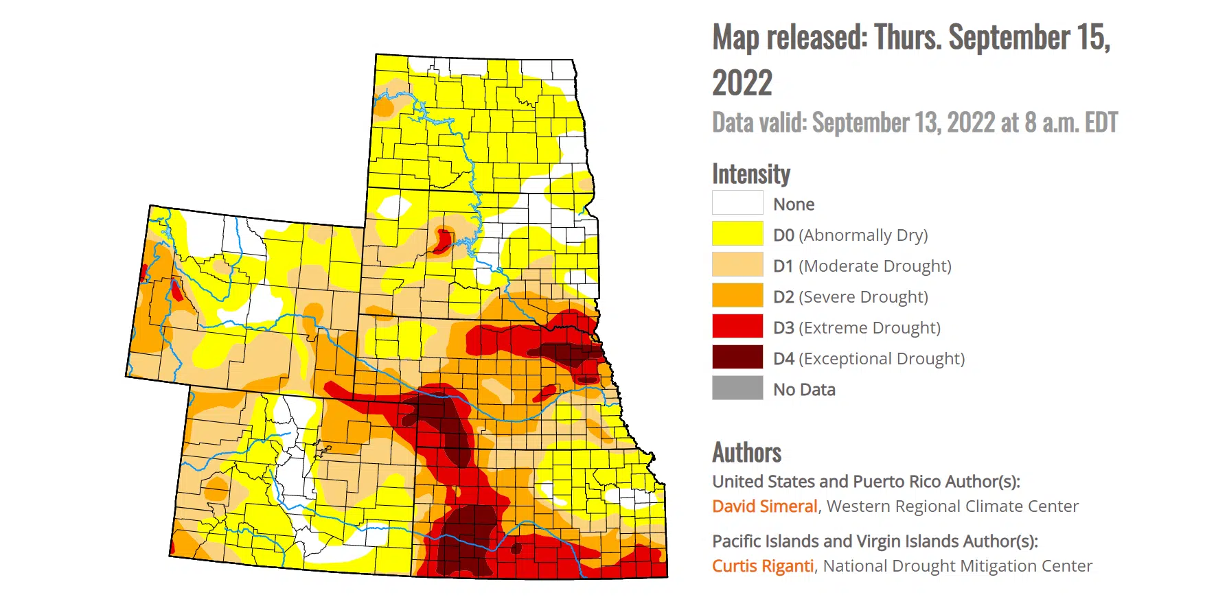 Drought Monitor weekly map virtually identical to Sept. 8