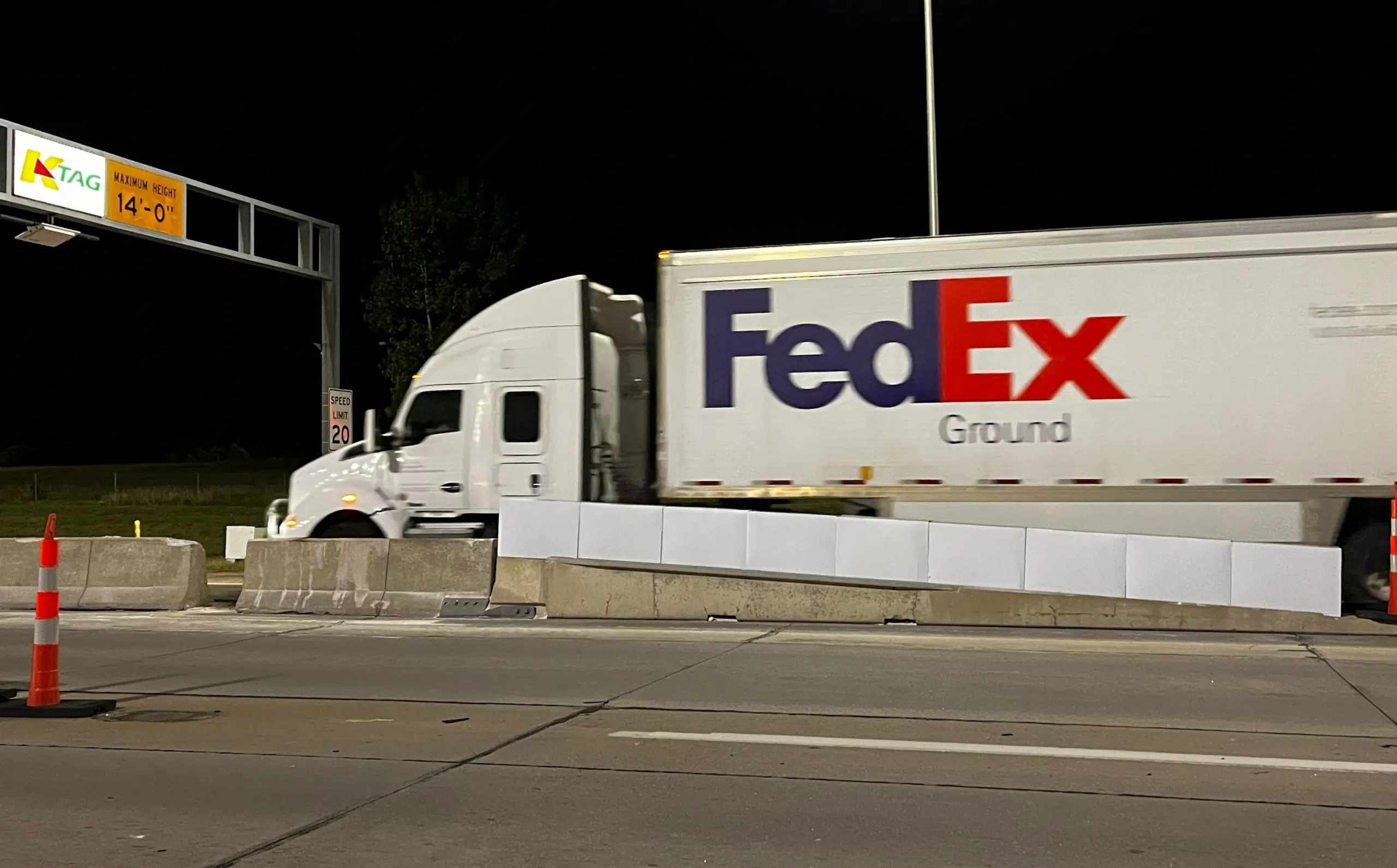 No injuries, but equipment destroyed in crash at Kansas Turnpike's Emporia tollgate