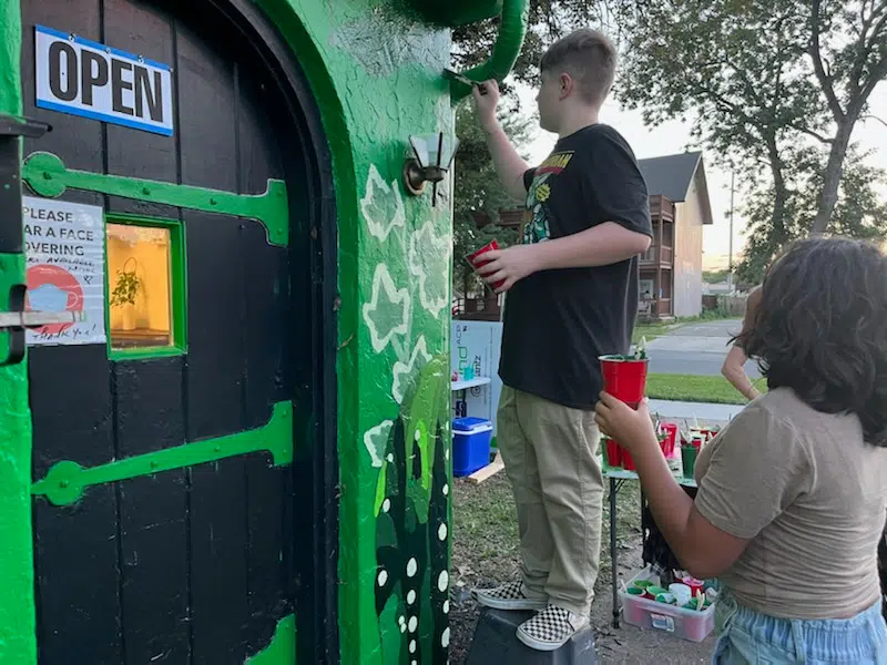 Community mural project draws around 300 people to Emporia's Earthly Delights