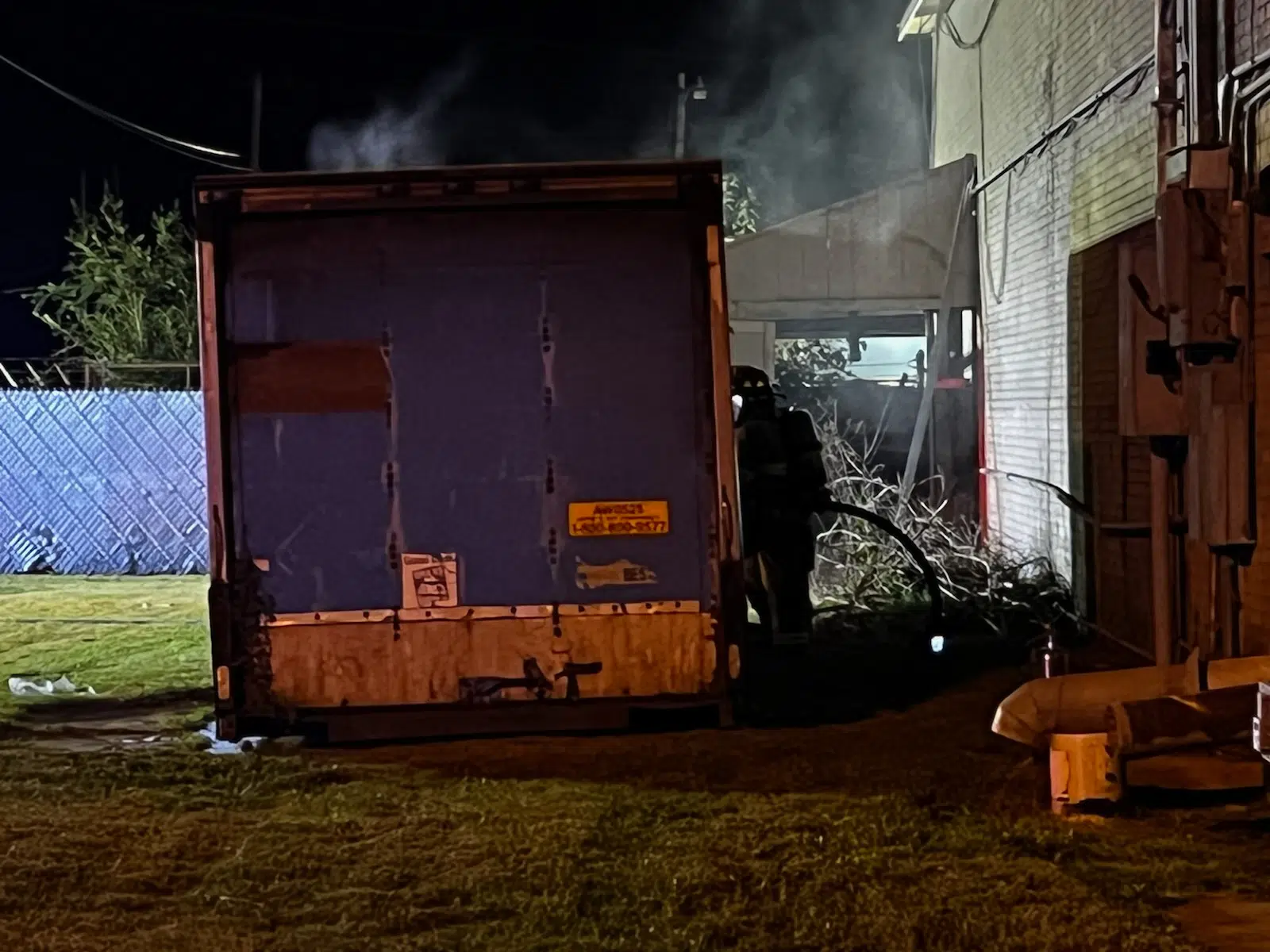 Storage trailer catches fire near west Emporia convenience store