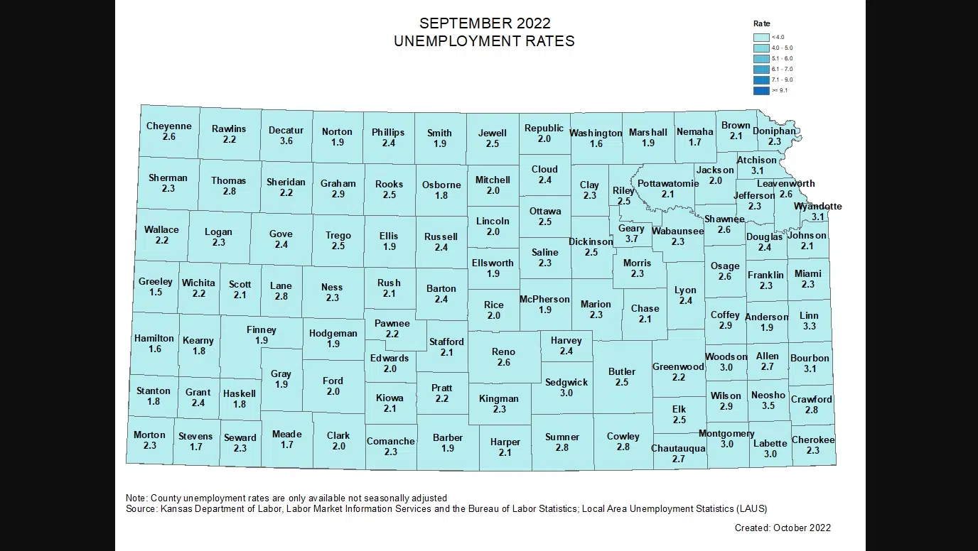 Jobless numbers dip areawide, nearly flat across Kansas