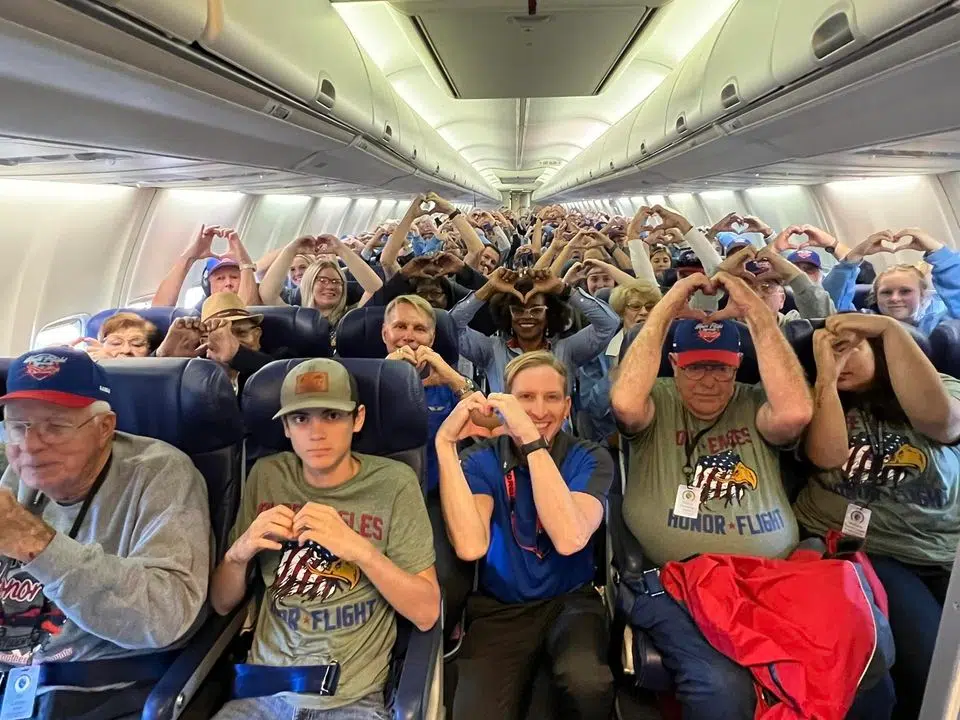 Veterans, students tired but triumphant after 10th USD 252 Honor Flight