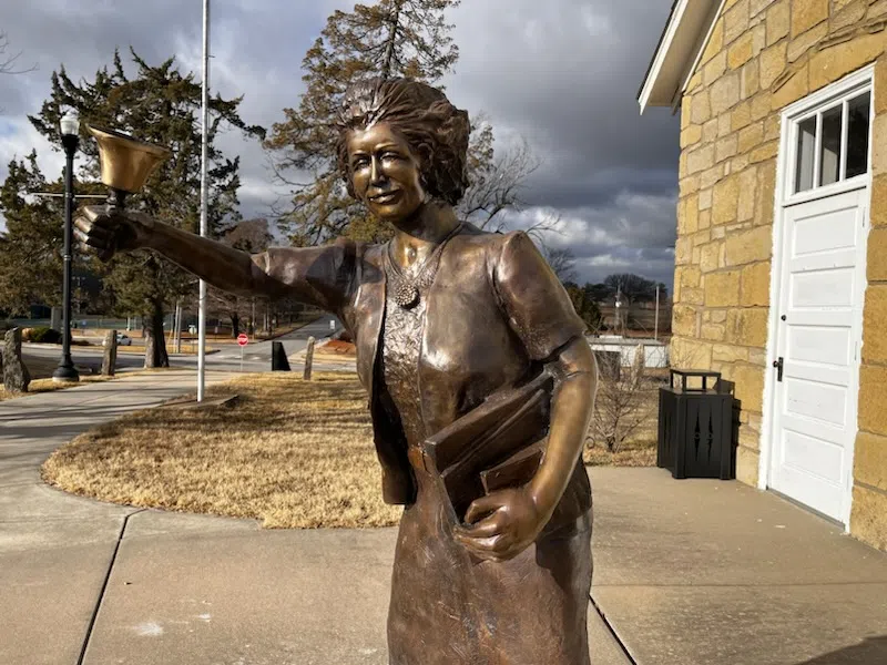 National Teachers Hall of Fame notes inductee accomplishments, new statue outside Emporia State's One-Room Schoolhouse