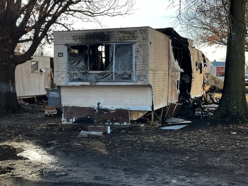 Fire destroys west Emporia trailer home, damages two others Monday night