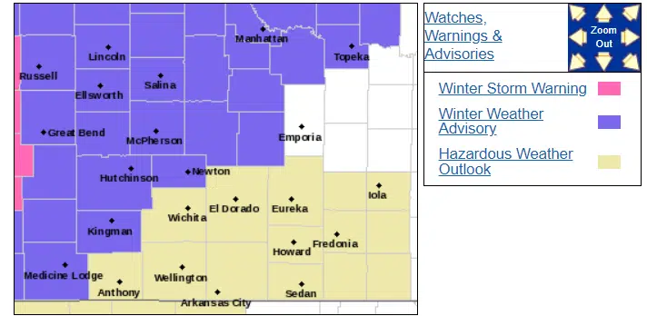 WEATHER: Winter weather advisories issued for Chase, Morris, Wabaunsee counties