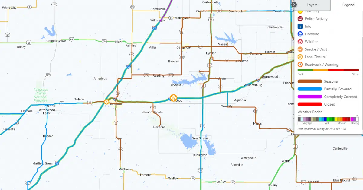 WEATHER Lyon County road crews now out as temperatures dip to freezing