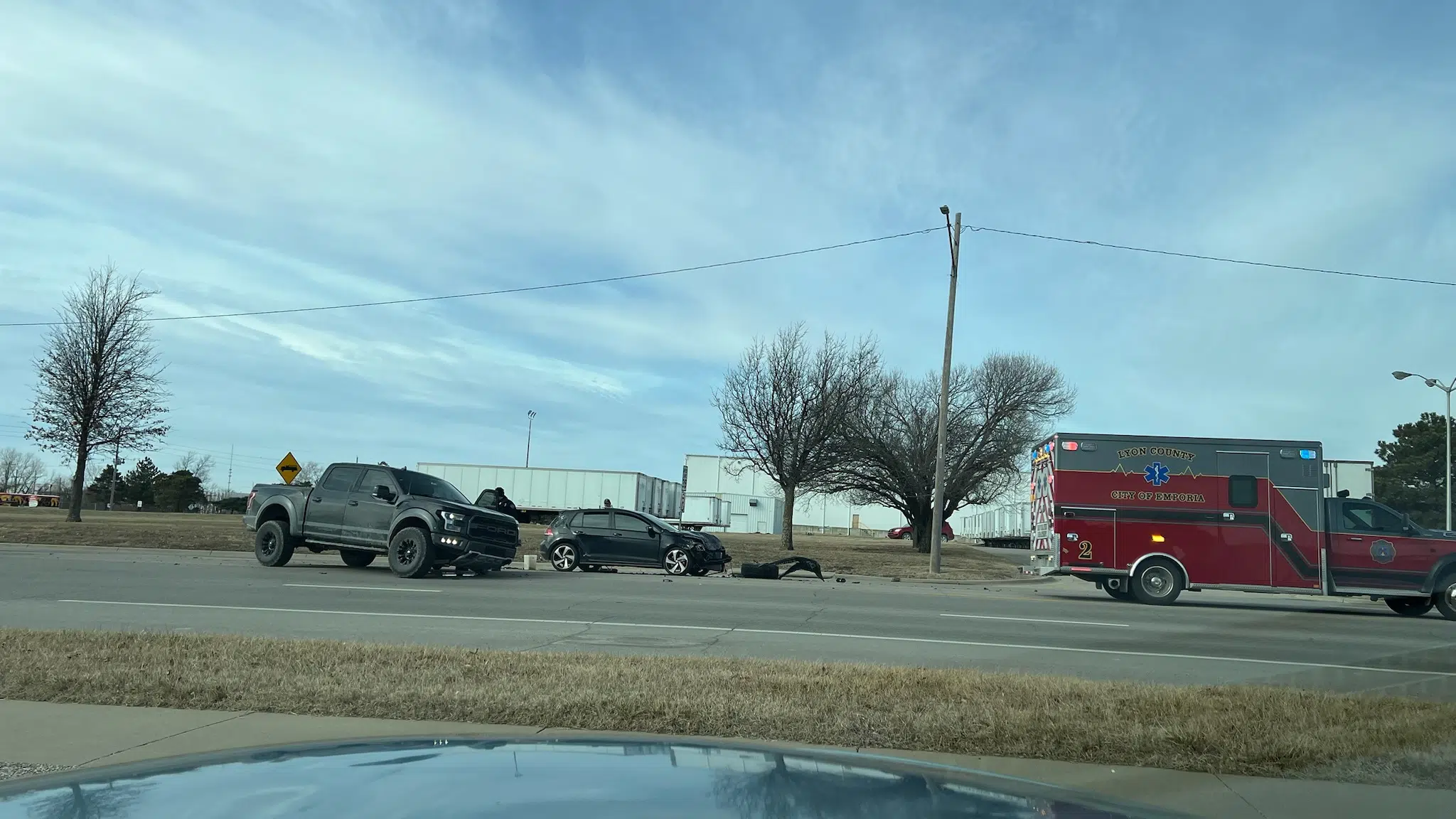 Two people hurt, one hospitalized after pair of wrecks at 15th and Industrial