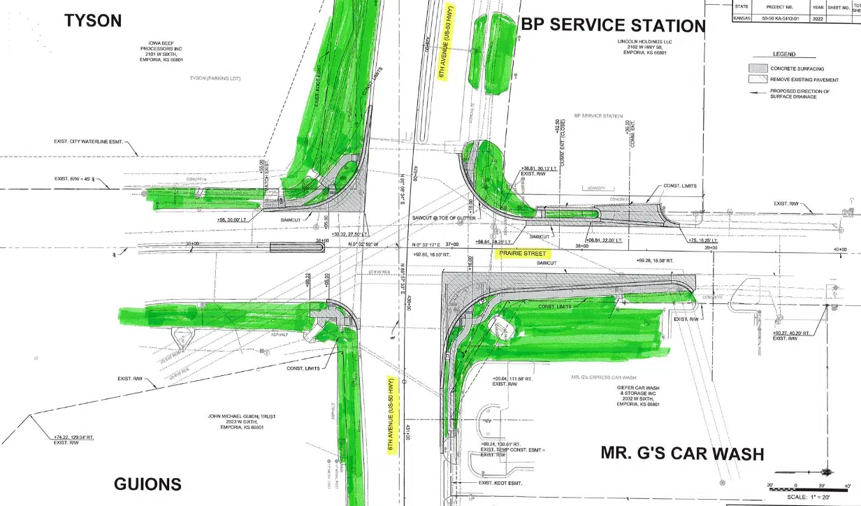 Major work ahead at Emporia's Sixth and Prairie intersection beginning next week