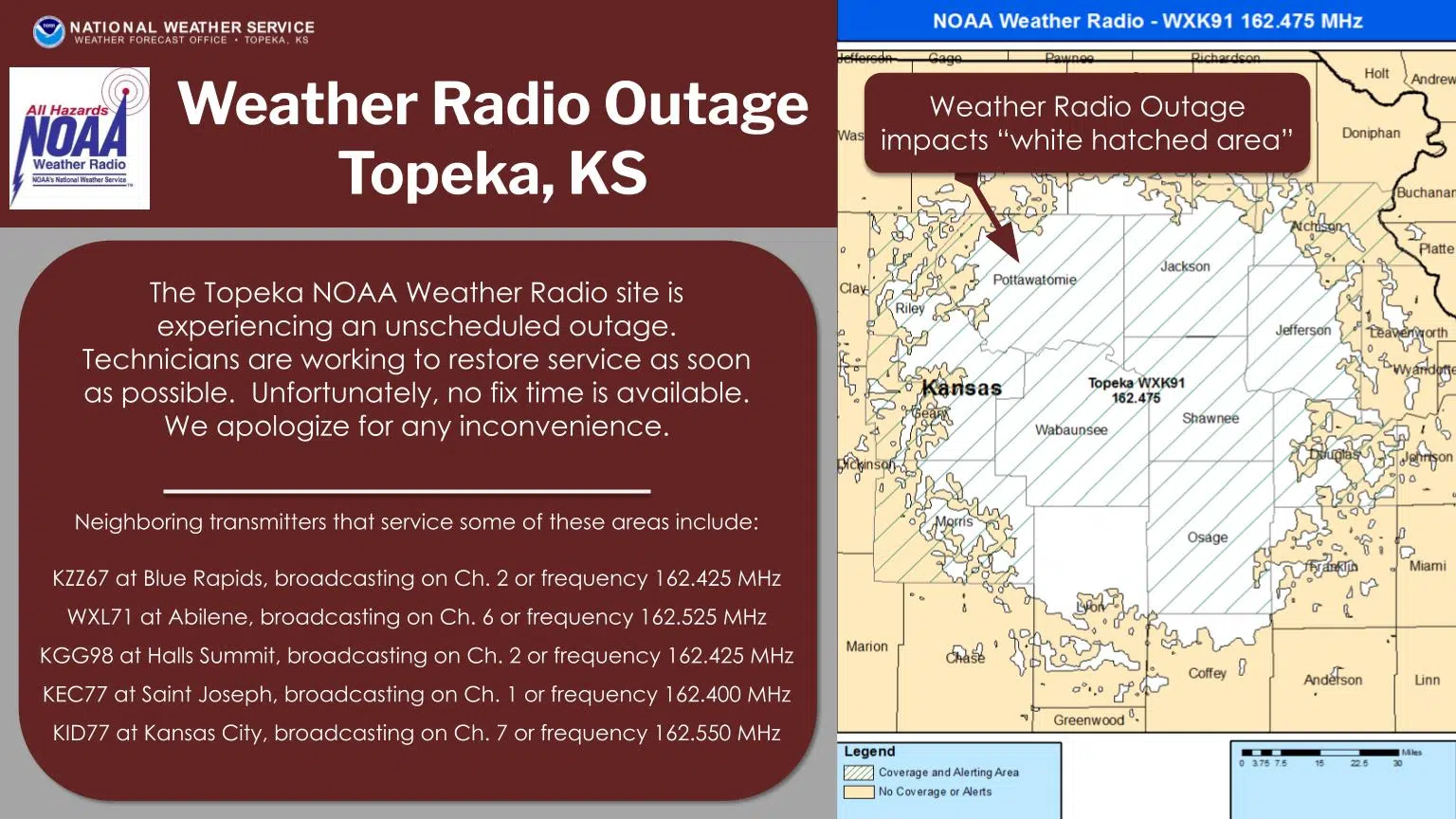 Weather topeka s noaa weather radio signal currently down kvoe