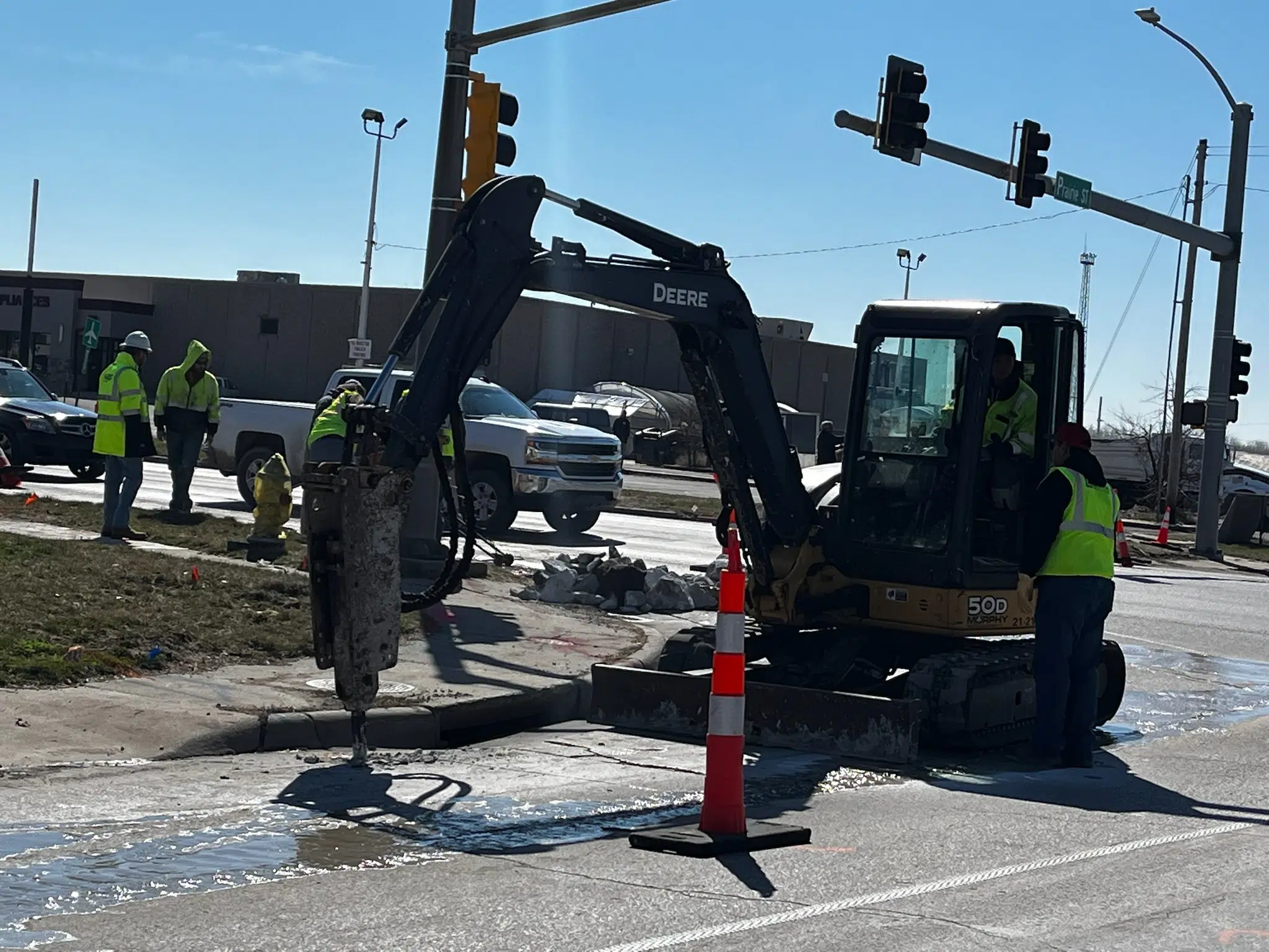 Street work now underway at Sixth and Prairie, Highland streets