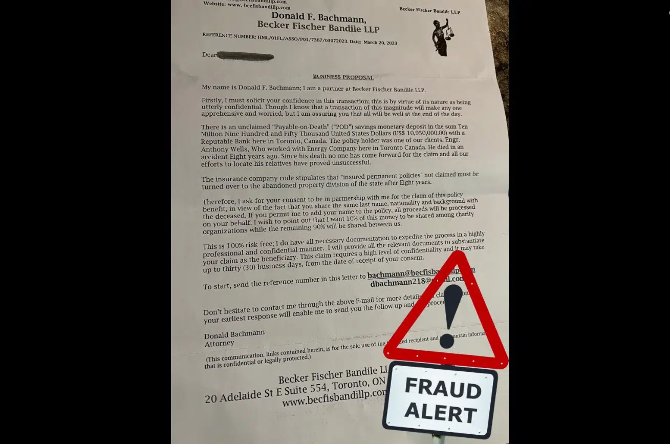 Policy benefit scam letter expands to Lyon County