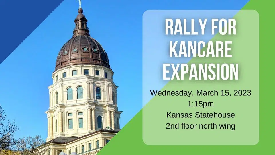 KanCare expansion rally bus stopping in Emporia on Wednesday