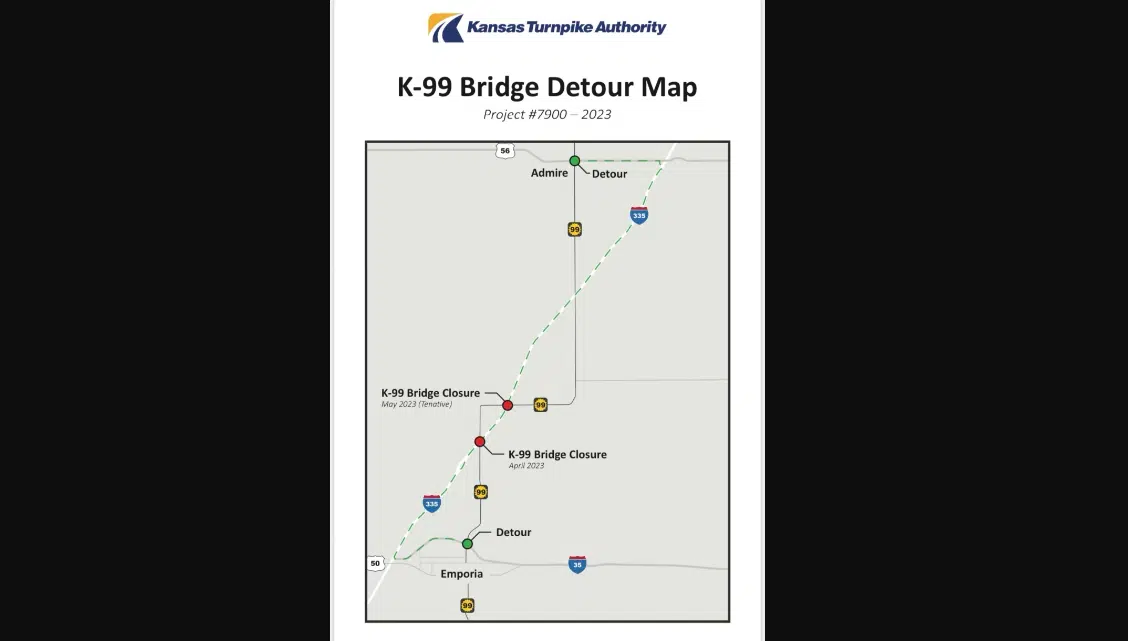 Timeline Announced For Reopening K 99 North Of Emporia KVOE   040623 Kta Detours Screenshot 2023 04 06 134355 