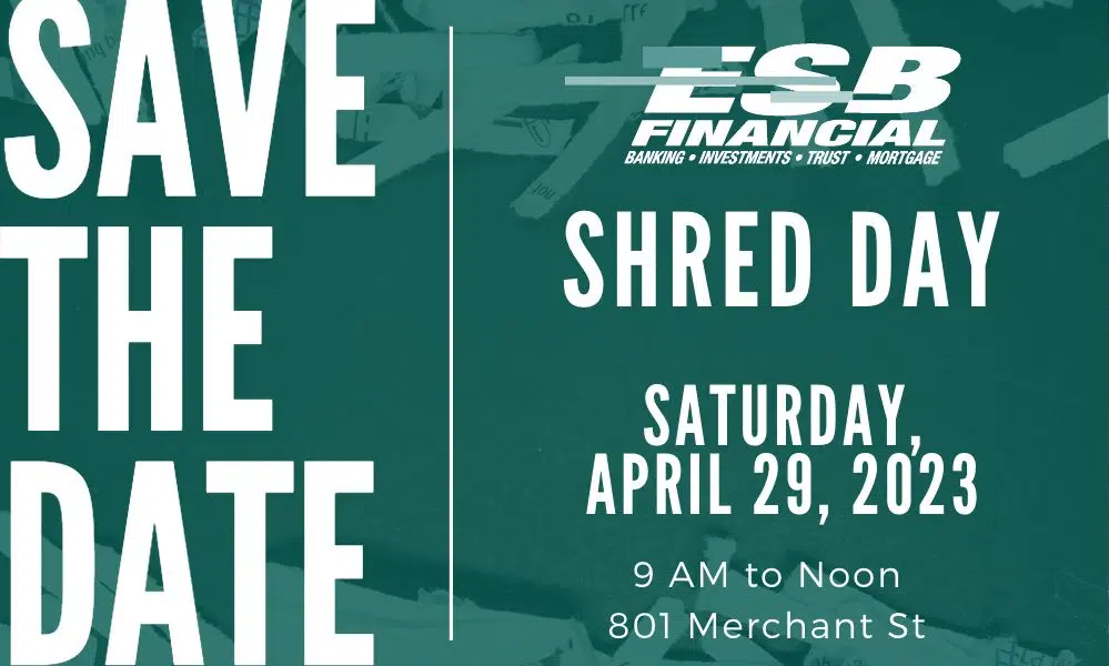 Community Shred Day ahead Saturday for ESB Financial