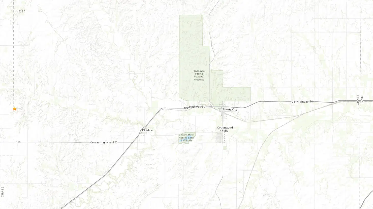 Small earthquake noted in western Chase County