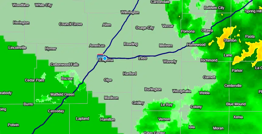 WEATHER: Marginal risk area shifted further south of Emporia