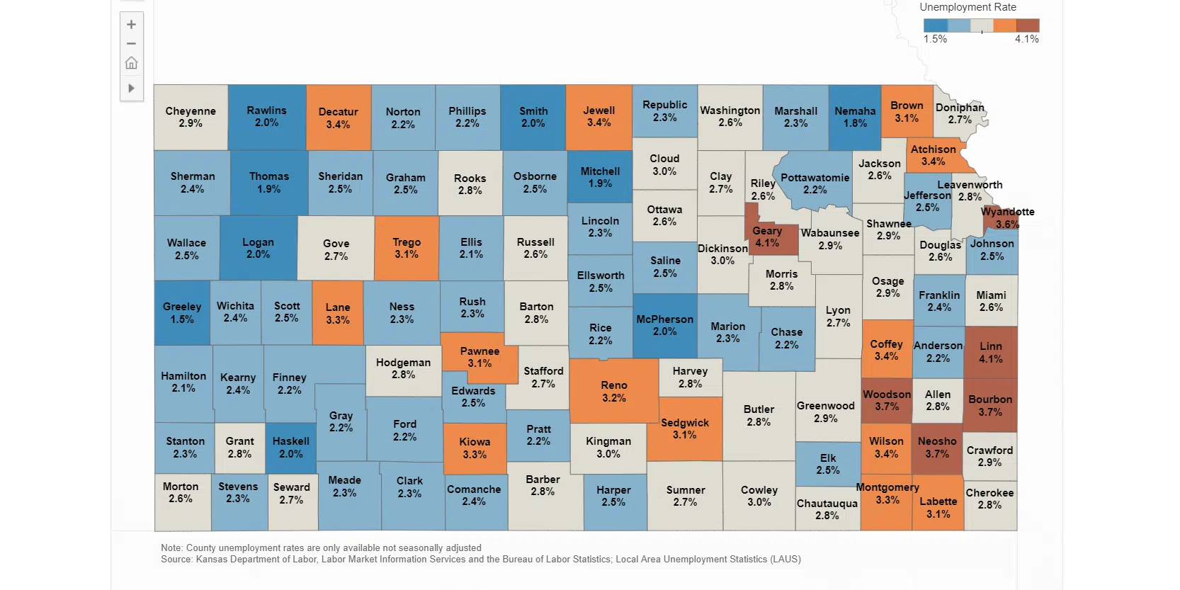 Jobless rates hold steady at state level, down slightly for area counties