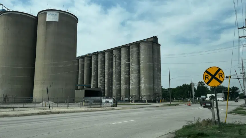 Emporia Fire responds to grain bin fire at Bunge Friday; Low heat smoldering fire still underway as of early Saturday morning